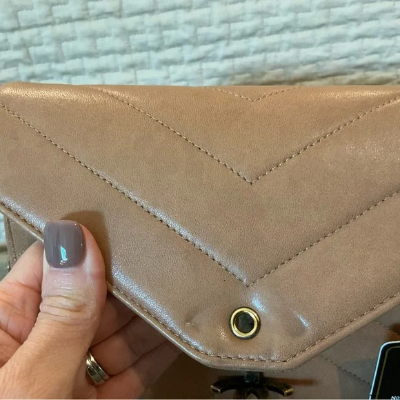 CHANEL Beige Chevron Crossbody Mini Flap Bag - Picture 10 of 13